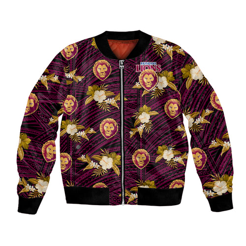 custom-text-and-number-brisbane-lions-football-bomber-jacket-polynesian-tribal-mix-tropical-hawaiian-style