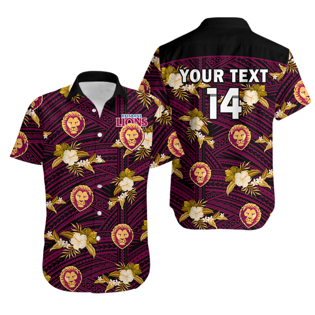 custom-text-and-number-brisbane-lions-football-hawaiian-shirt-polynesian-tribal-mix-tropical-hawaiian-style