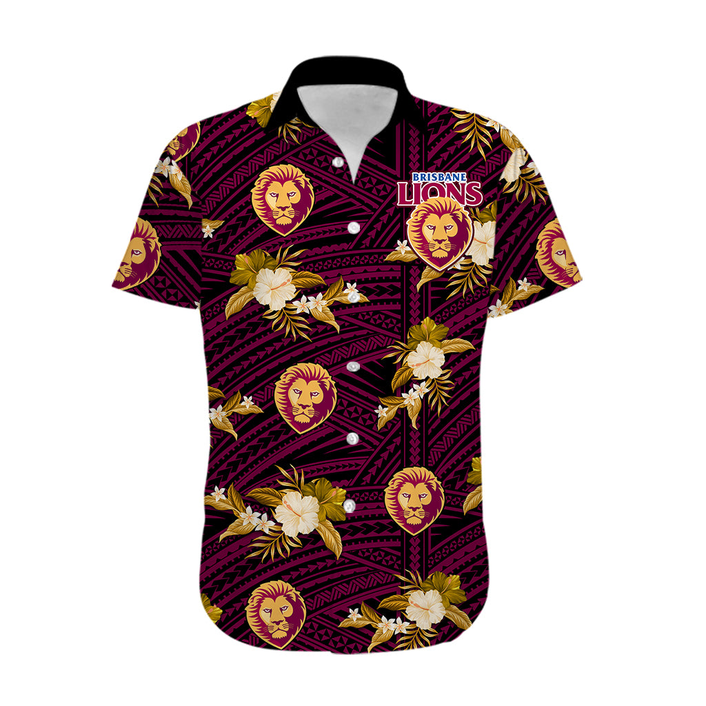 custom-text-and-number-brisbane-lions-football-hawaiian-shirt-polynesian-tribal-mix-tropical-hawaiian-style