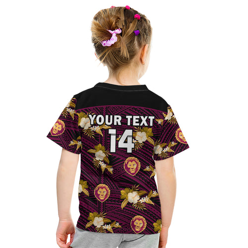 custom-text-and-number-brisbane-lions-football-kid-t-shirt-polynesian-tribal-mix-tropical-hawaiian-style