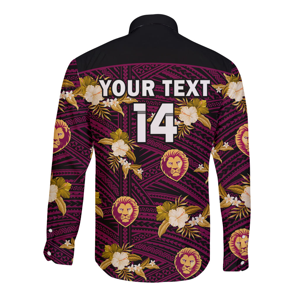 custom-text-and-number-brisbane-lions-football-long-sleeve-button-shirt-polynesian-tribal-mix-tropical-hawaiian-style