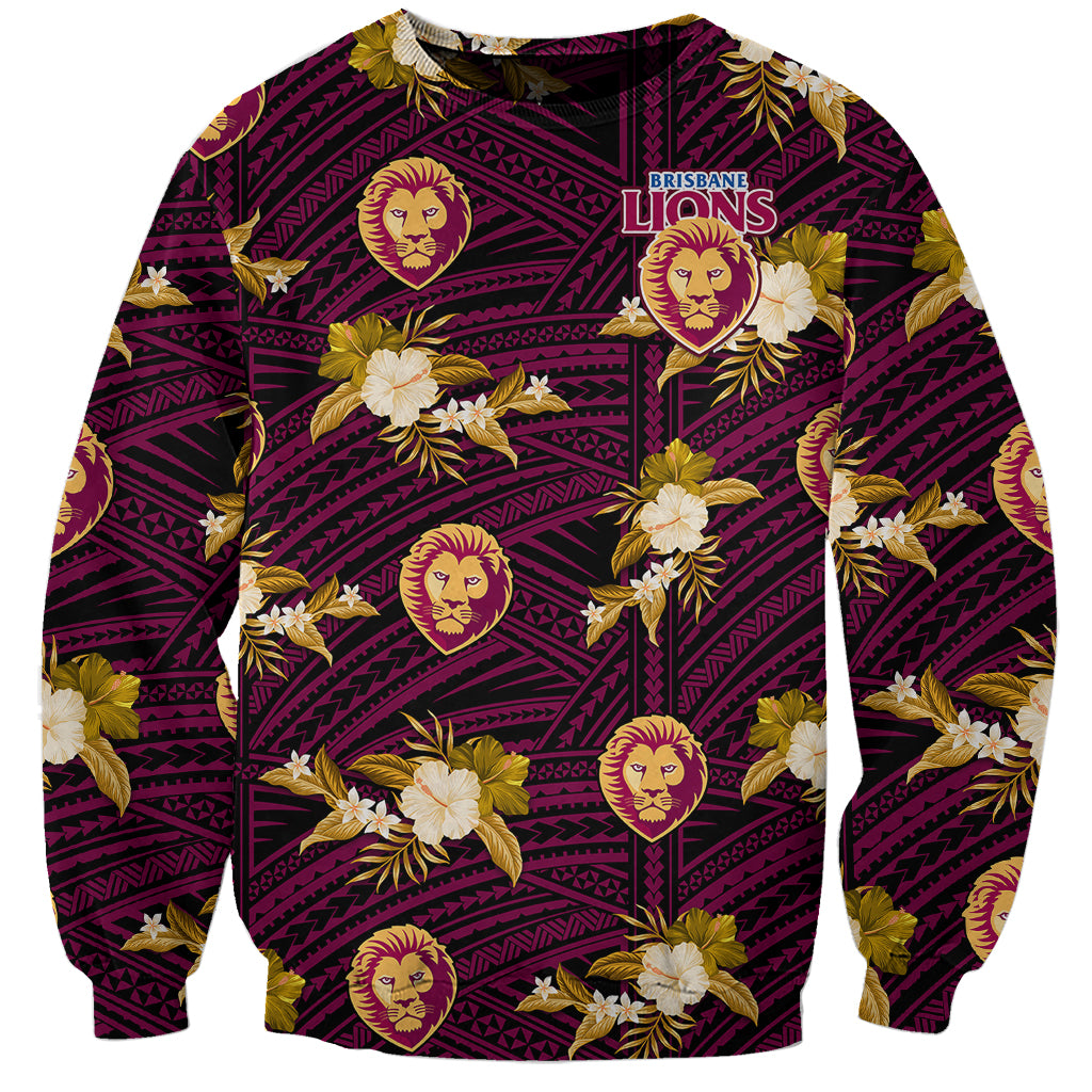 custom-text-and-number-brisbane-lions-football-sweatshirt-polynesian-tribal-mix-tropical-hawaiian-style