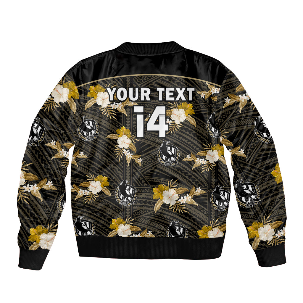 custom-text-and-number-collingwood-football-bomber-jacket-polynesian-tribal-mix-tropical-hawaiian-style