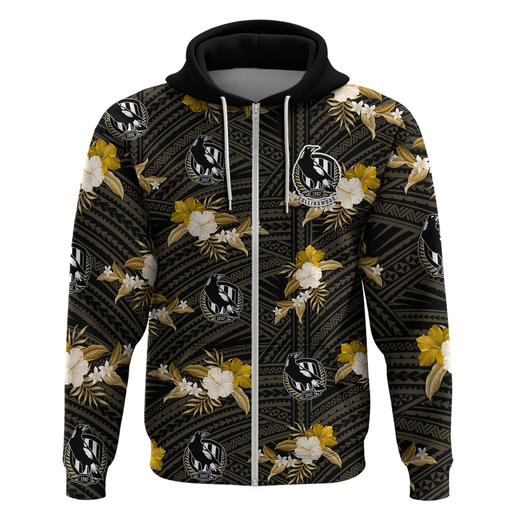 custom-text-and-number-collingwood-football-hoodie-polynesian-tribal-mix-tropical-hawaiian-style