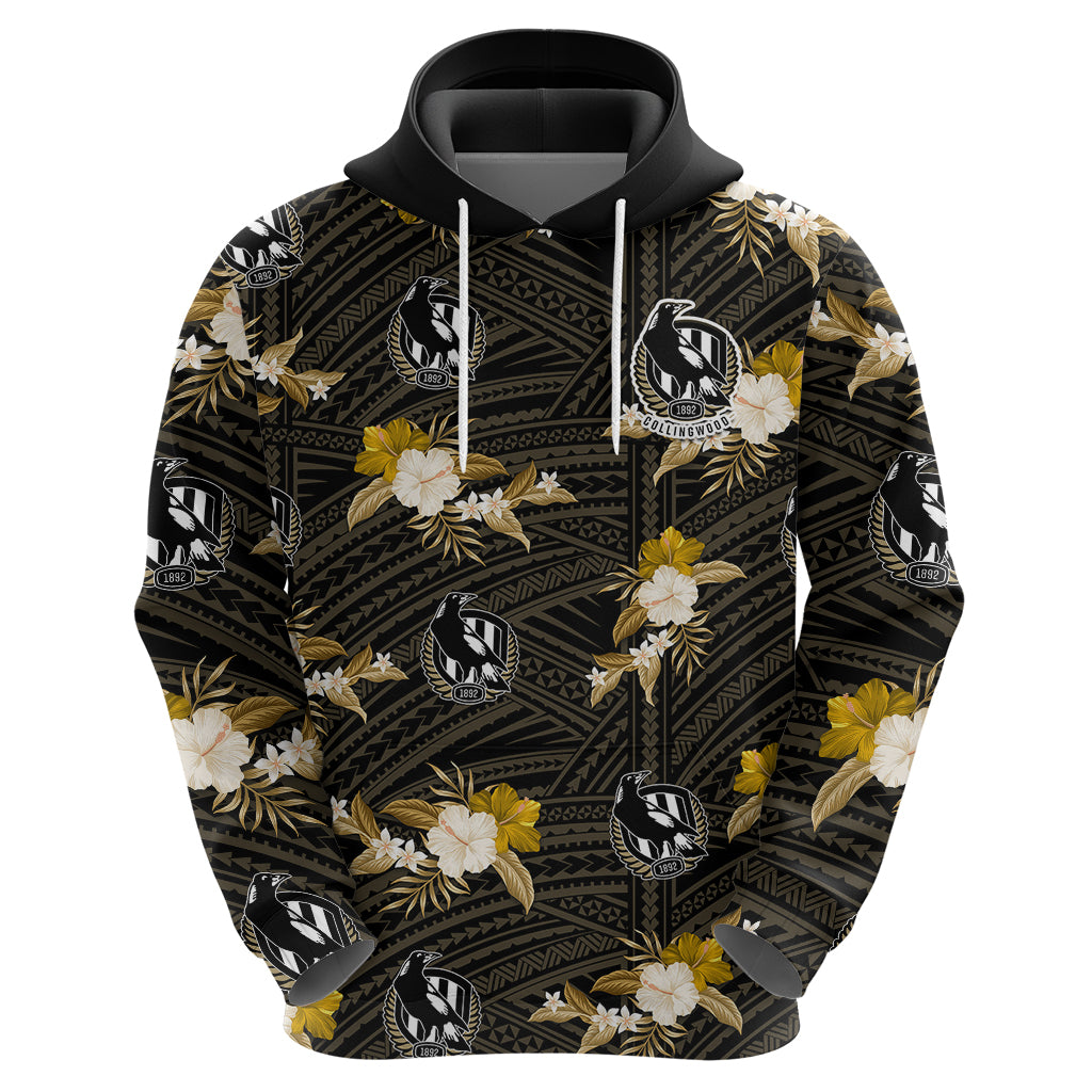 custom-text-and-number-collingwood-football-hoodie-polynesian-tribal-mix-tropical-hawaiian-style