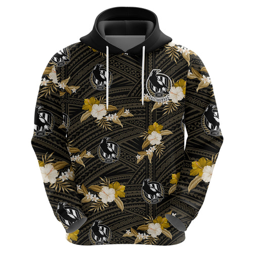 custom-text-and-number-collingwood-football-hoodie-polynesian-tribal-mix-tropical-hawaiian-style