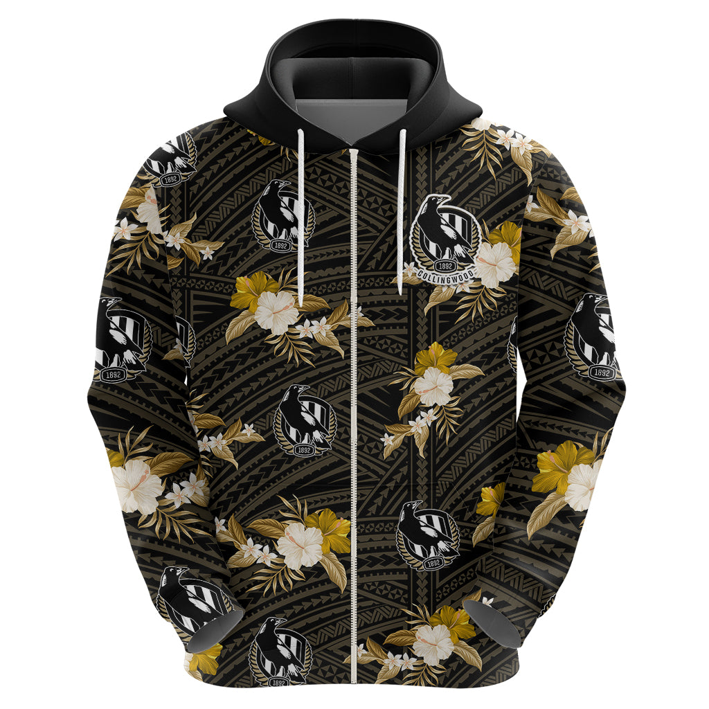 custom-text-and-number-collingwood-football-hoodie-polynesian-tribal-mix-tropical-hawaiian-style