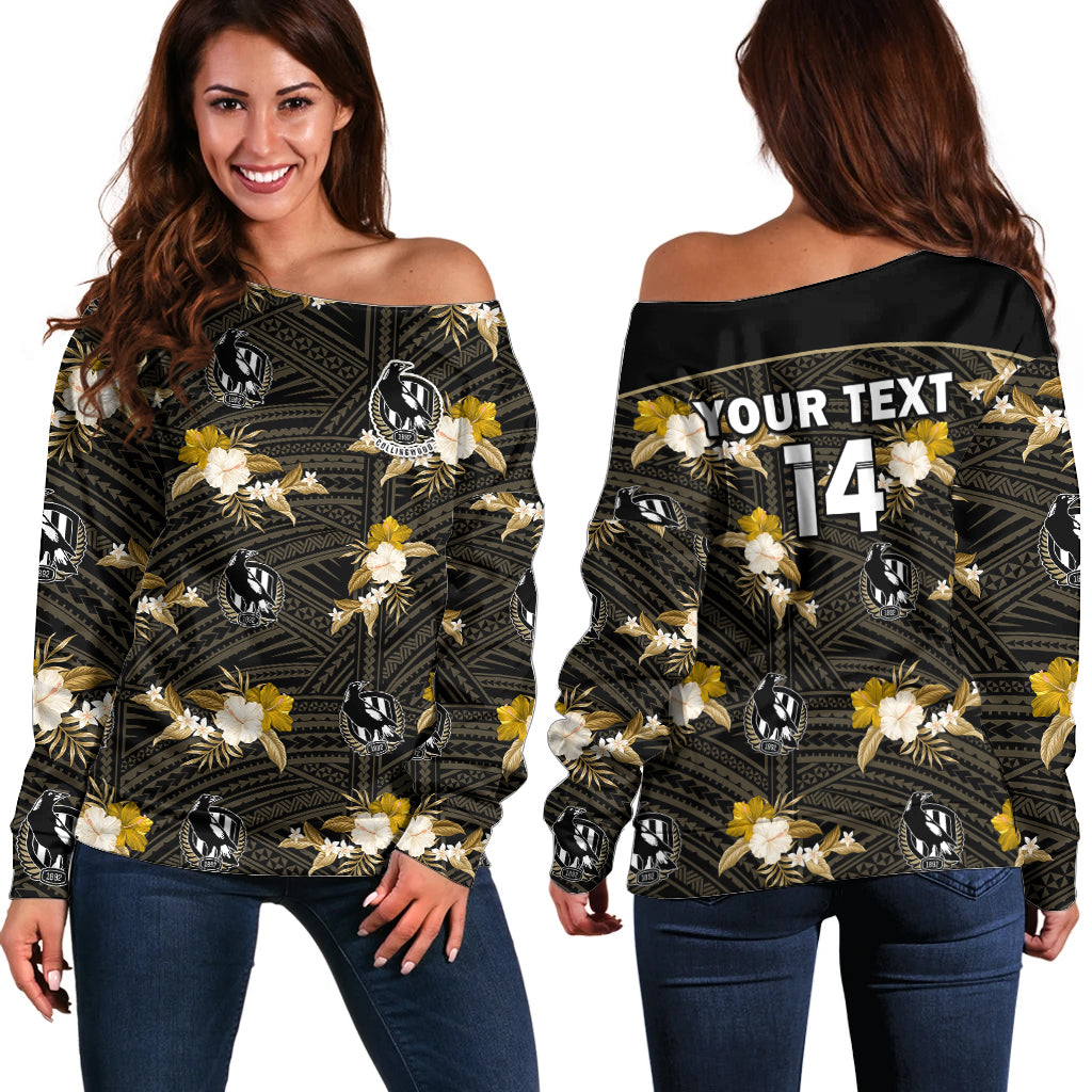 custom-text-and-number-collingwood-football-off-shoulder-sweater-polynesian-tribal-mix-tropical-hawaiian-style