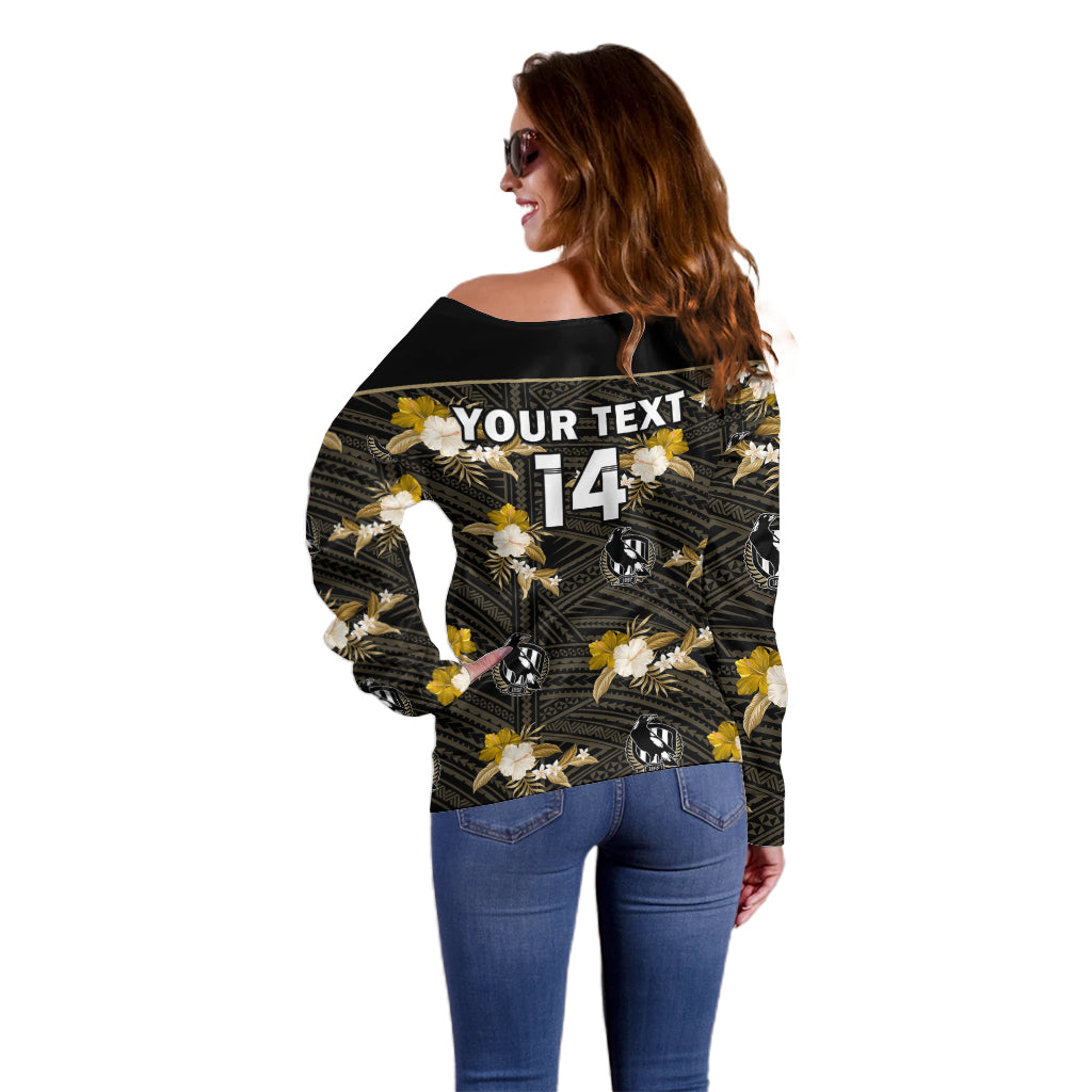 custom-text-and-number-collingwood-football-off-shoulder-sweater-polynesian-tribal-mix-tropical-hawaiian-style
