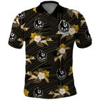 custom-text-and-number-collingwood-football-polo-shirt-polynesian-tribal-mix-tropical-hawaiian-style
