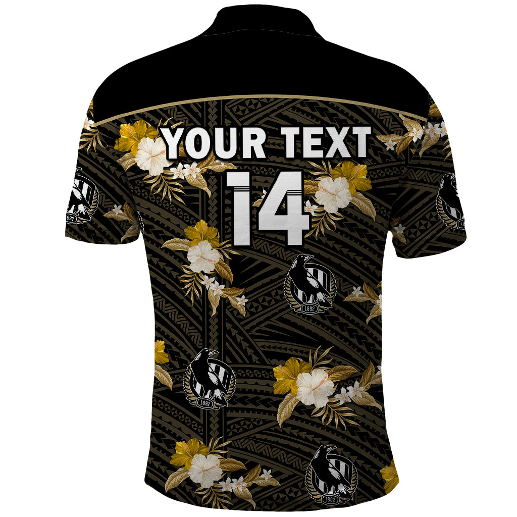 custom-text-and-number-collingwood-football-polo-shirt-polynesian-tribal-mix-tropical-hawaiian-style