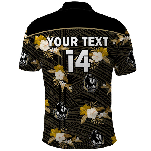 custom-text-and-number-collingwood-football-polo-shirt-polynesian-tribal-mix-tropical-hawaiian-style