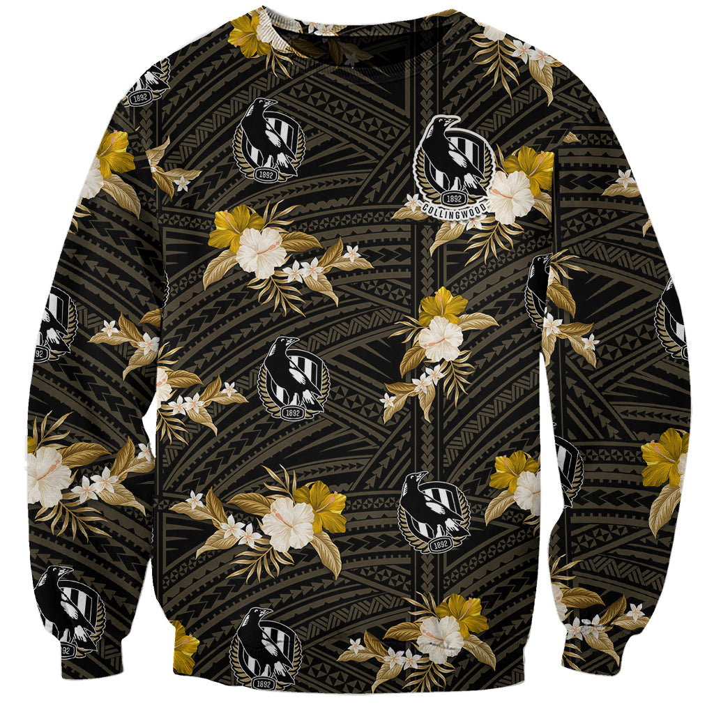 custom-text-and-number-collingwood-football-sweatshirt-polynesian-tribal-mix-tropical-hawaiian-style