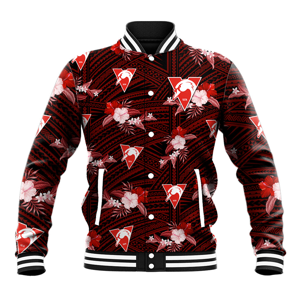 custom-text-and-number-sydney-swans-football-baseball-jacket-polynesian-tribal-mix-tropical-hawaiian-style