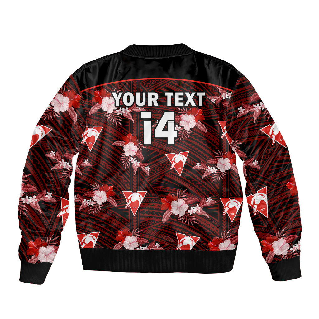custom-text-and-number-sydney-swans-football-bomber-jacket-polynesian-tribal-mix-tropical-hawaiian-style