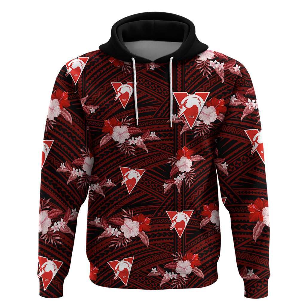 custom-text-and-number-sydney-swans-football-hoodie-polynesian-tribal-mix-tropical-hawaiian-style