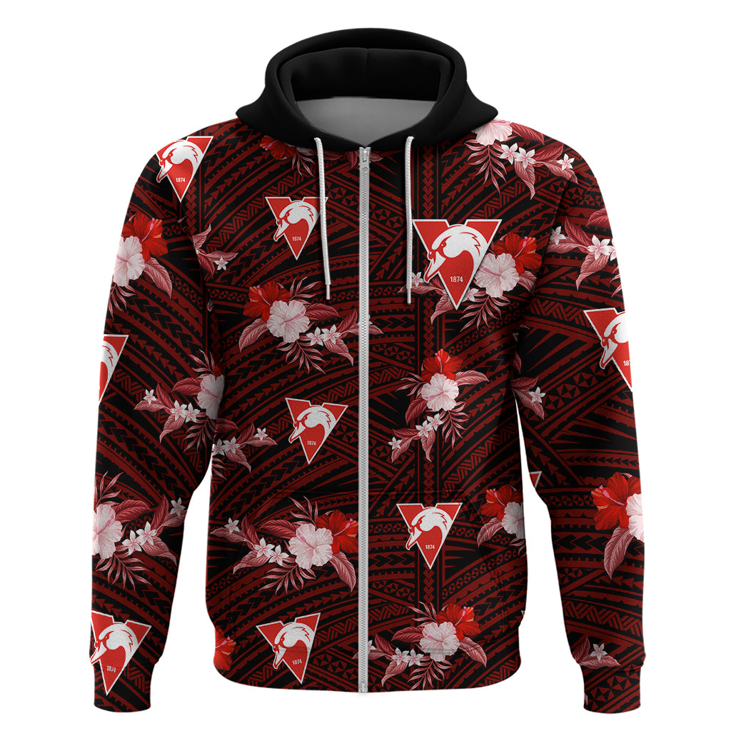 custom-text-and-number-sydney-swans-football-hoodie-polynesian-tribal-mix-tropical-hawaiian-style