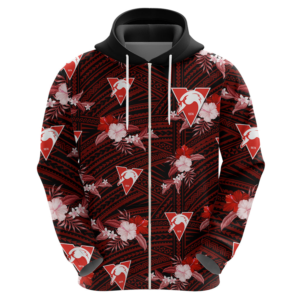 custom-text-and-number-sydney-swans-football-hoodie-polynesian-tribal-mix-tropical-hawaiian-style