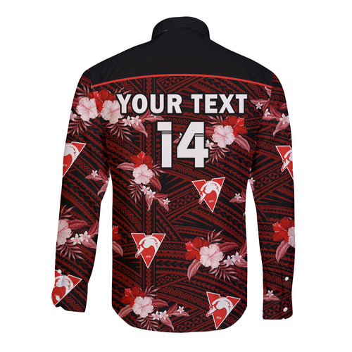custom-text-and-number-sydney-swans-football-long-sleeve-button-shirt-polynesian-tribal-mix-tropical-hawaiian-style
