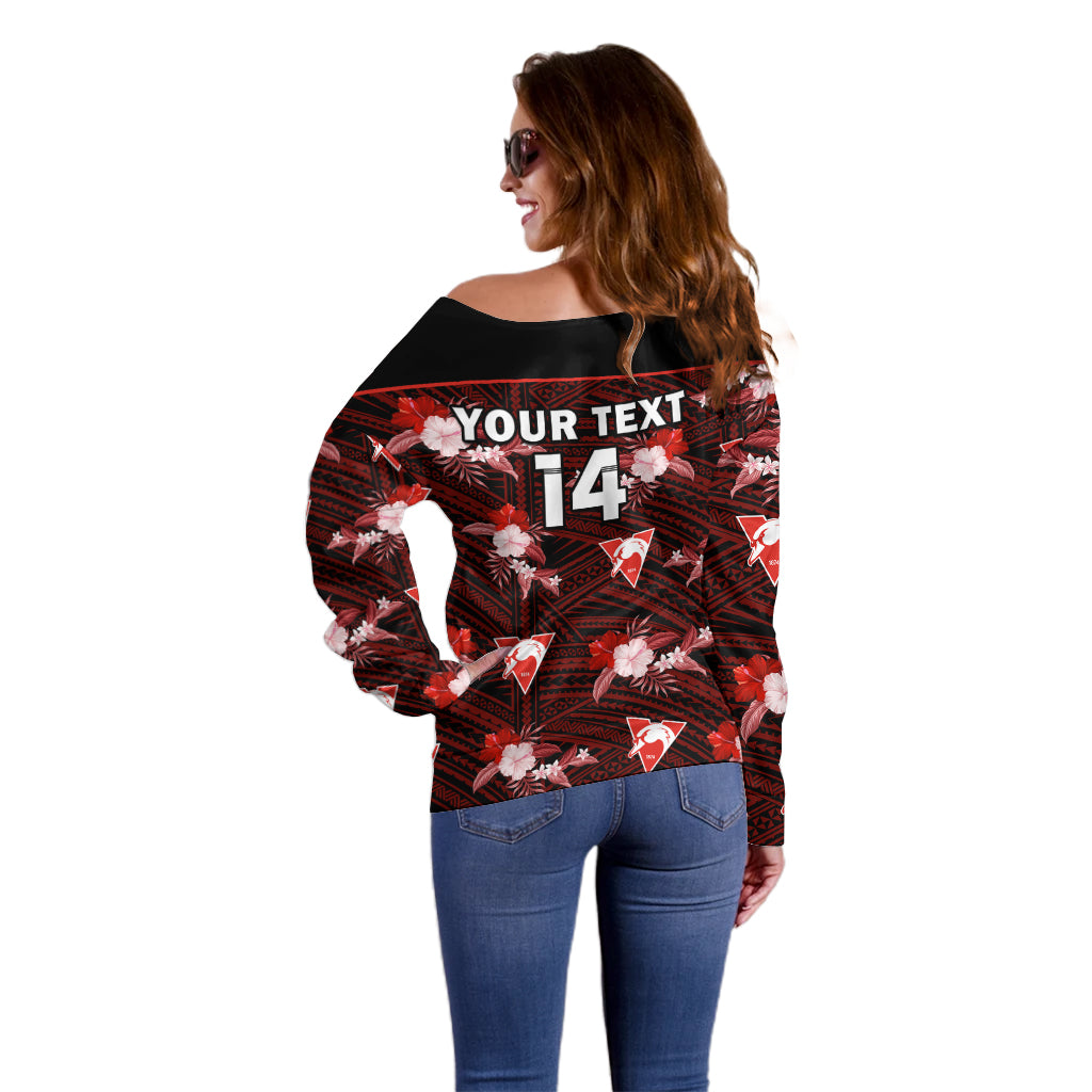 custom-text-and-number-sydney-swans-football-off-shoulder-sweater-polynesian-tribal-mix-tropical-hawaiian-style