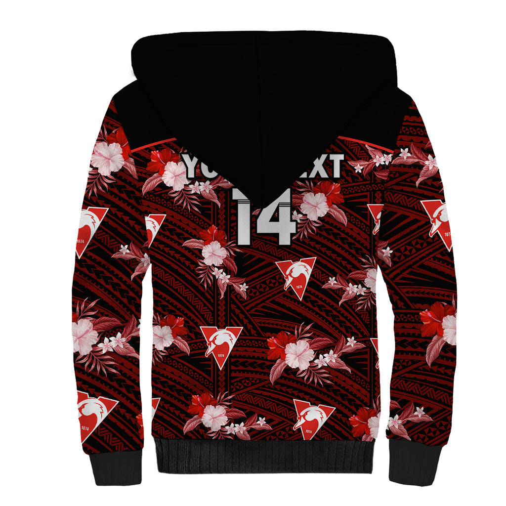 custom-text-and-number-sydney-swans-football-sherpa-hoodie-polynesian-tribal-mix-tropical-hawaiian-style