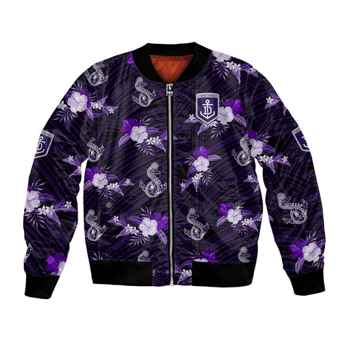 custom-text-and-number-dockers-football-bomber-jacket-polynesian-tribal-mix-tropical-hawaiian-style