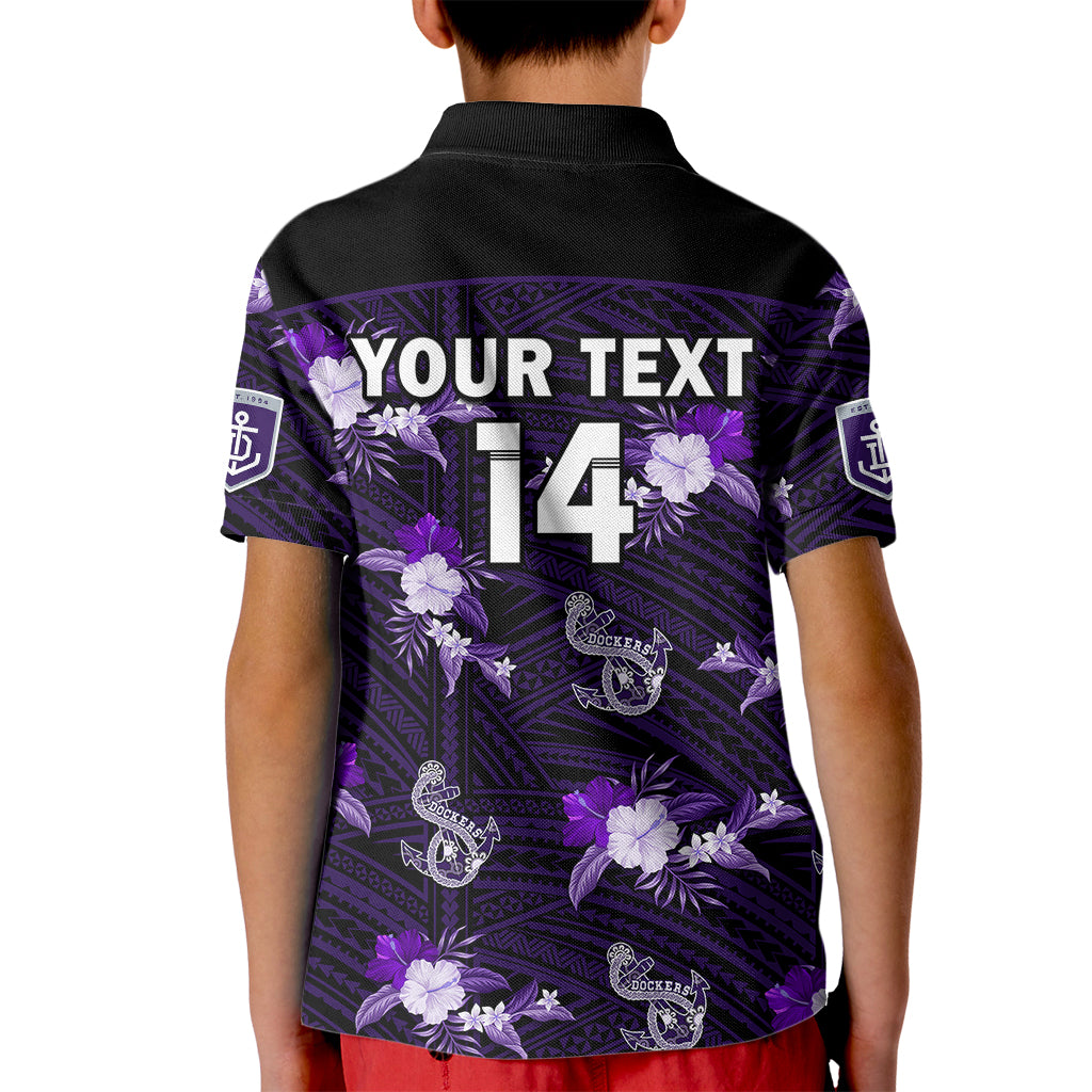 custom-text-and-number-dockers-football-kid-polo-shirt-polynesian-tribal-mix-tropical-hawaiian-style