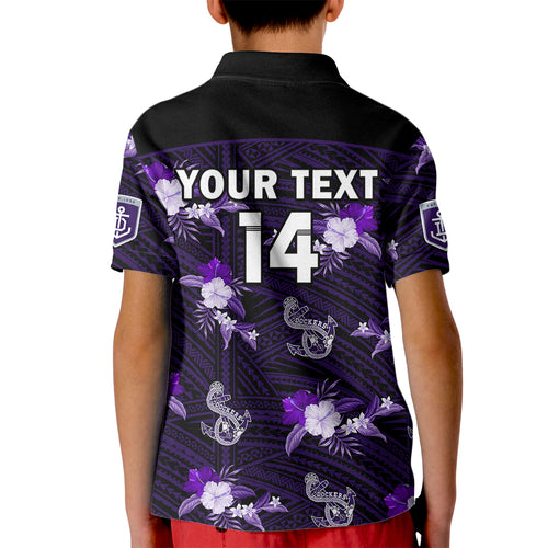 custom-text-and-number-dockers-football-kid-polo-shirt-polynesian-tribal-mix-tropical-hawaiian-style