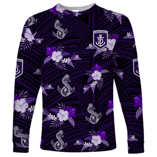 custom-text-and-number-dockers-football-long-sleeve-shirt-polynesian-tribal-mix-tropical-hawaiian-style