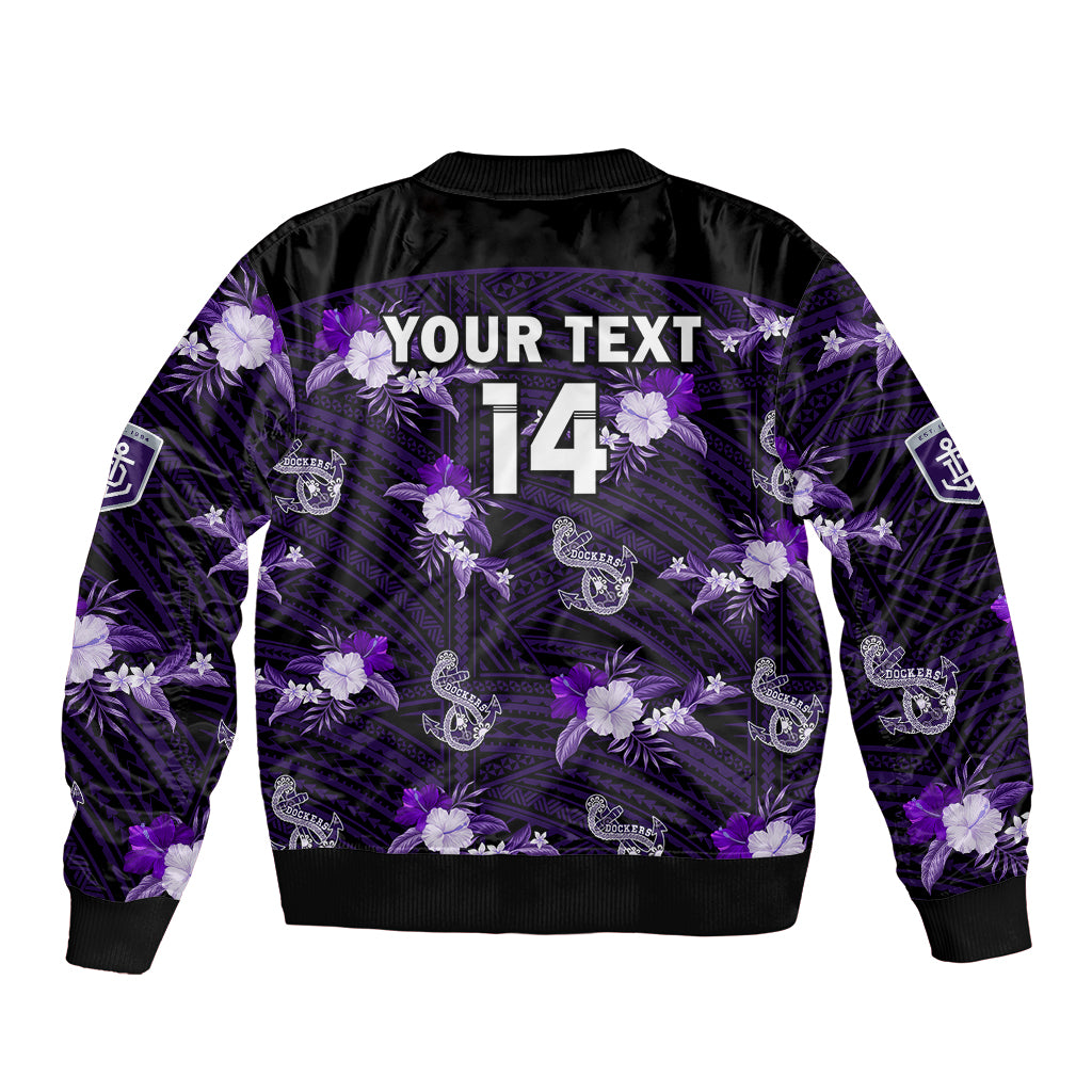 custom-text-and-number-dockers-football-sleeve-zip-bomber-jacket-polynesian-tribal-mix-tropical-hawaiian-style