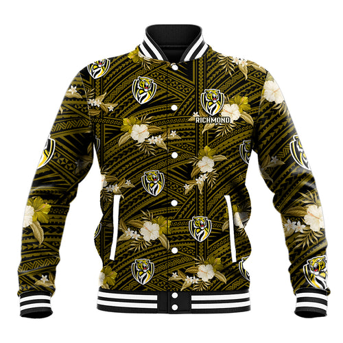 custom-text-and-number-richmond-football-baseball-jacket-polynesian-tribal-mix-tropical-hawaiian-style