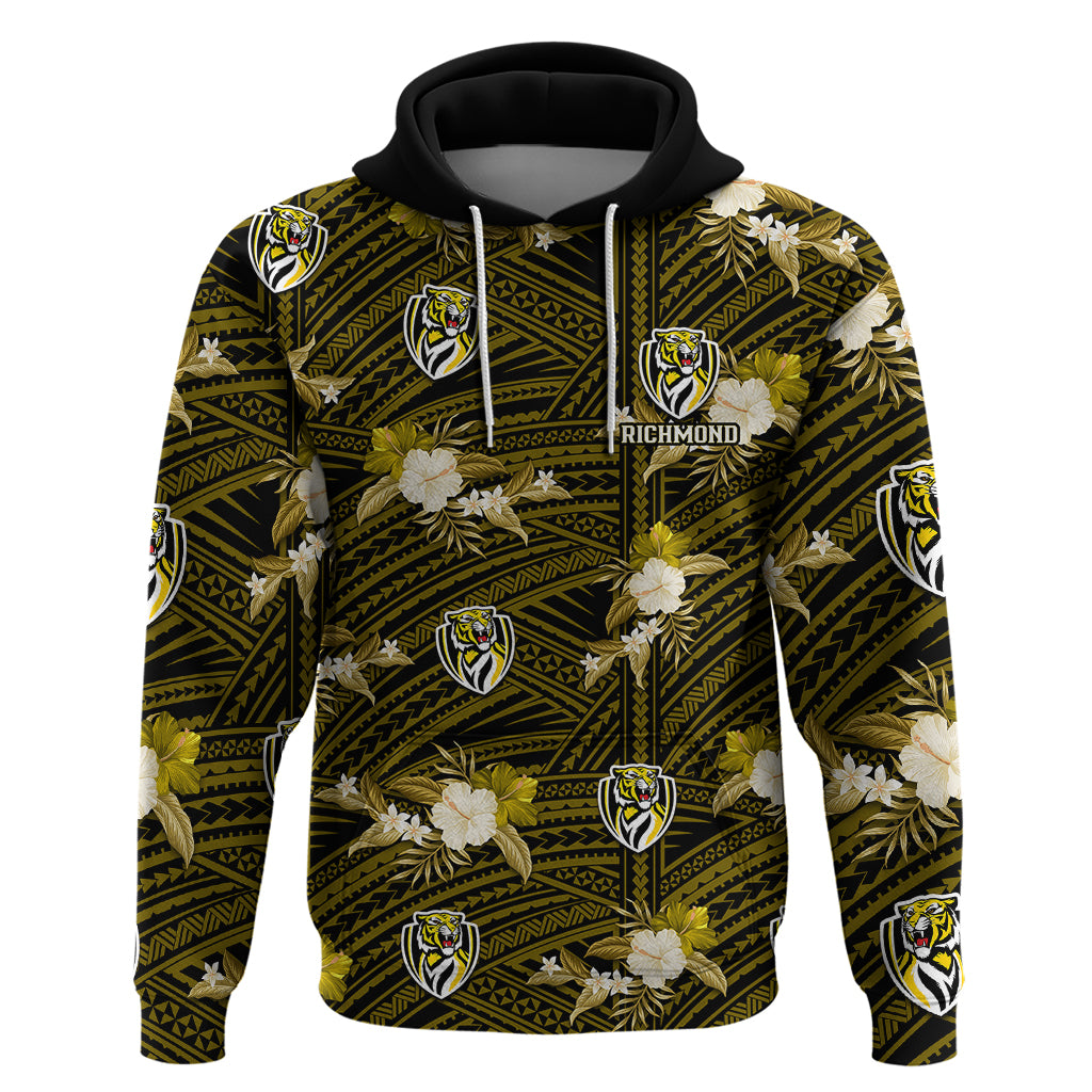 custom-text-and-number-richmond-football-hoodie-polynesian-tribal-mix-tropical-hawaiian-style