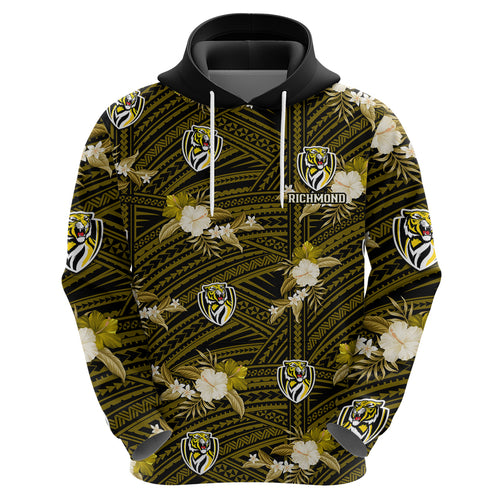 custom-text-and-number-richmond-football-hoodie-polynesian-tribal-mix-tropical-hawaiian-style