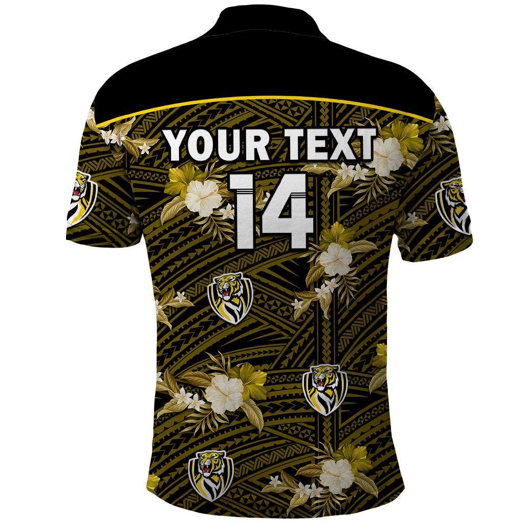 custom-text-and-number-richmond-football-polo-shirt-polynesian-tribal-mix-tropical-hawaiian-style