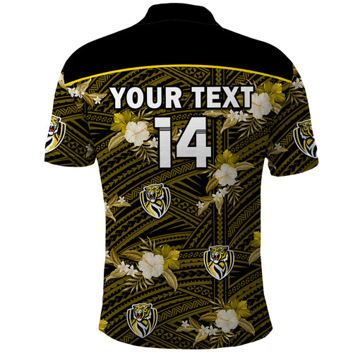 custom-text-and-number-richmond-football-polo-shirt-polynesian-tribal-mix-tropical-hawaiian-style