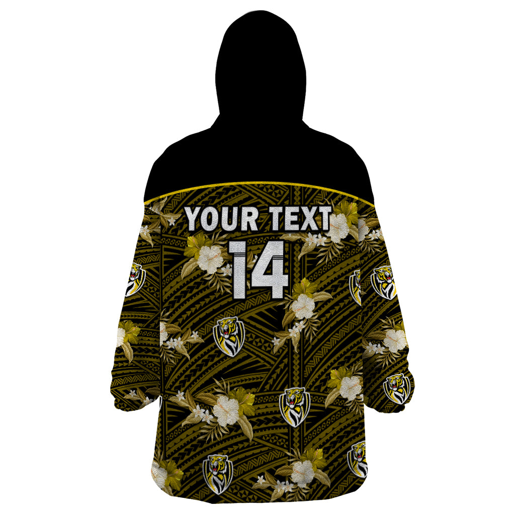 custom-text-and-number-richmond-football-wearable-blanket-hoodie-polynesian-tribal-mix-tropical-hawaiian-style