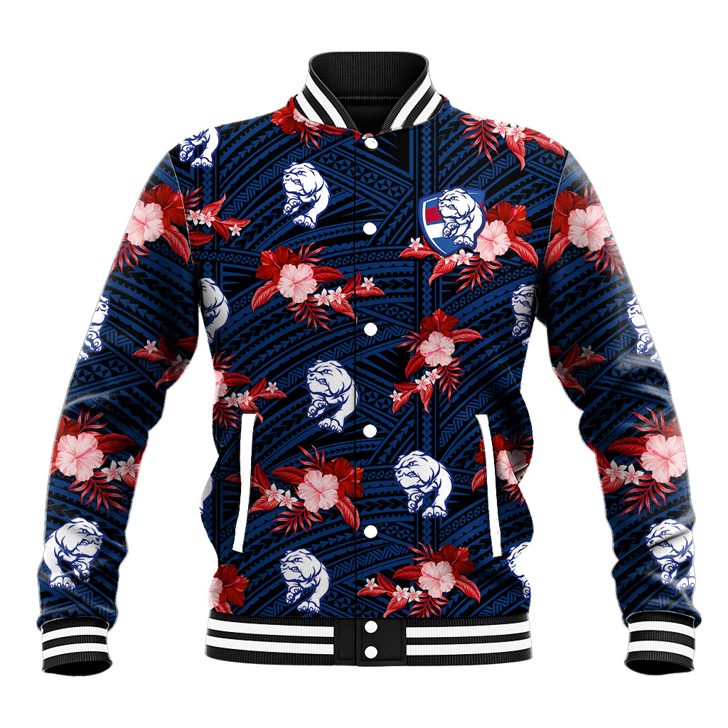 custom-text-and-number-western-bulldogs-football-baseball-jacket-polynesian-tribal-mix-tropical-hawaiian-style