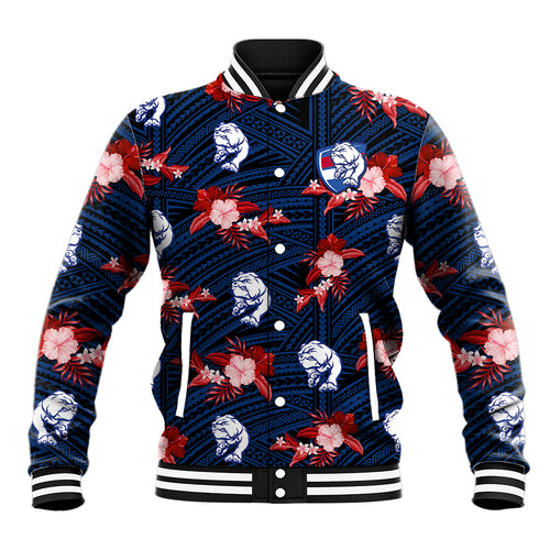 custom-text-and-number-western-bulldogs-football-baseball-jacket-polynesian-tribal-mix-tropical-hawaiian-style