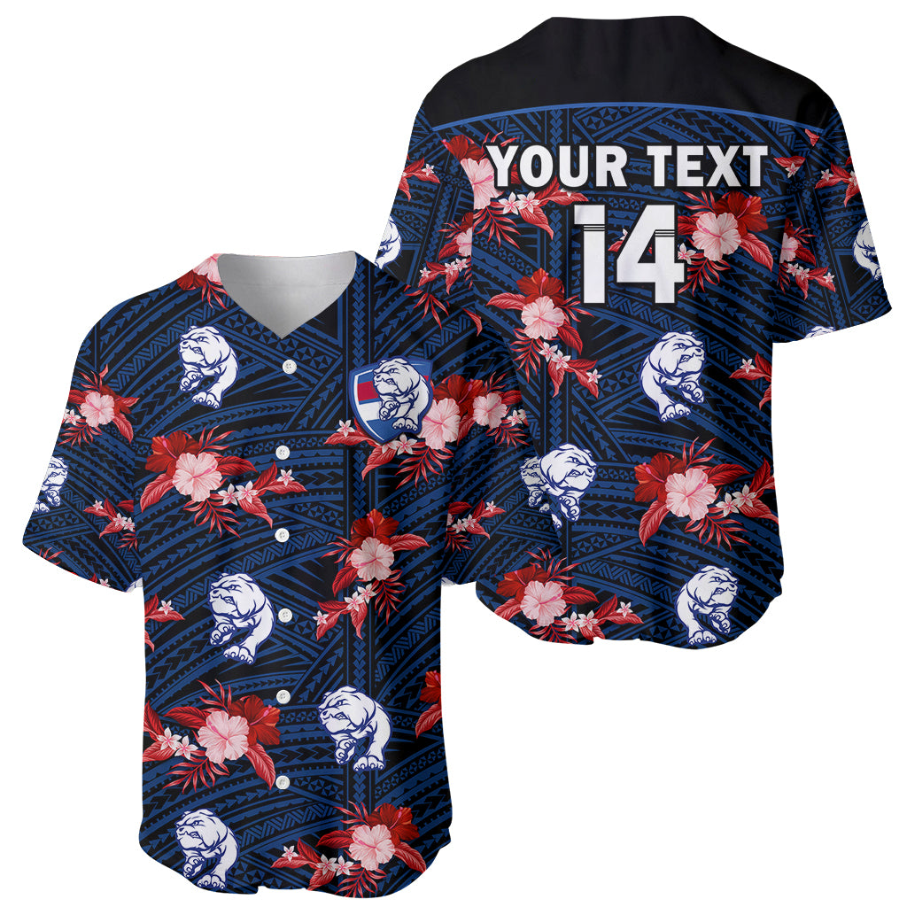 custom-text-and-number-western-bulldogs-football-baseball-jersey-polynesian-tribal-mix-tropical-hawaiian-style