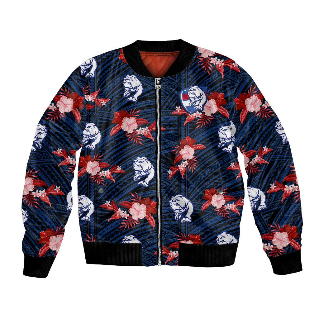 custom-text-and-number-western-bulldogs-football-bomber-jacket-polynesian-tribal-mix-tropical-hawaiian-style
