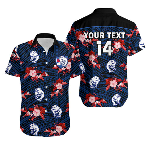 custom-text-and-number-western-bulldogs-football-hawaiian-shirt-polynesian-tribal-mix-tropical-hawaiian-style