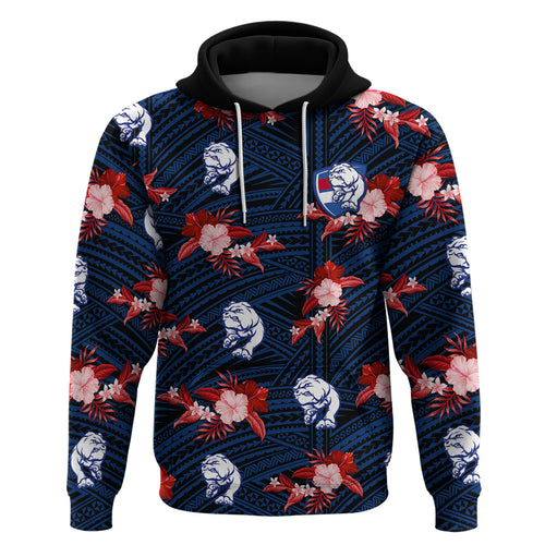 custom-text-and-number-western-bulldogs-football-hoodie-polynesian-tribal-mix-tropical-hawaiian-style