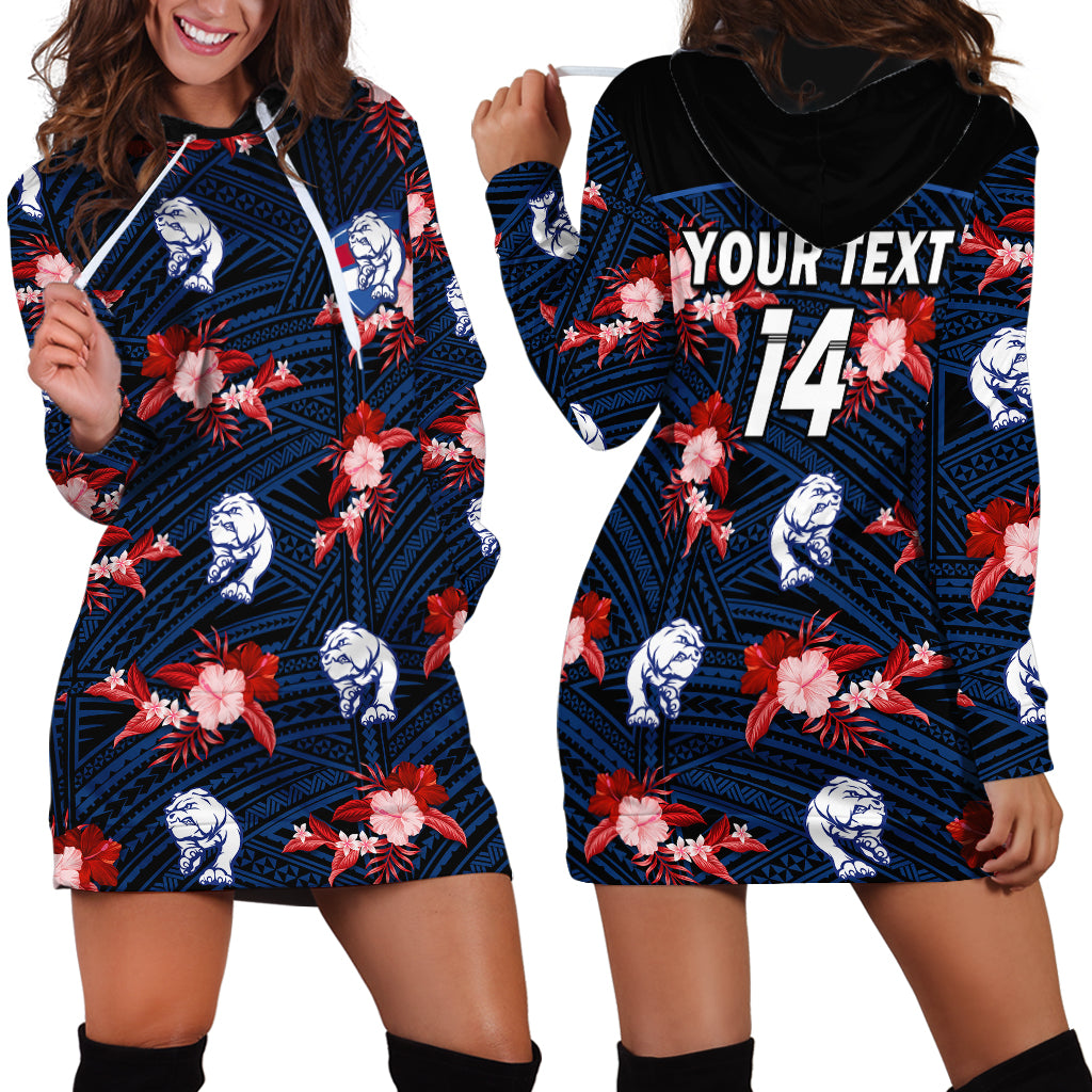 custom-text-and-number-western-bulldogs-football-hoodie-dress-polynesian-tribal-mix-tropical-hawaiian-style