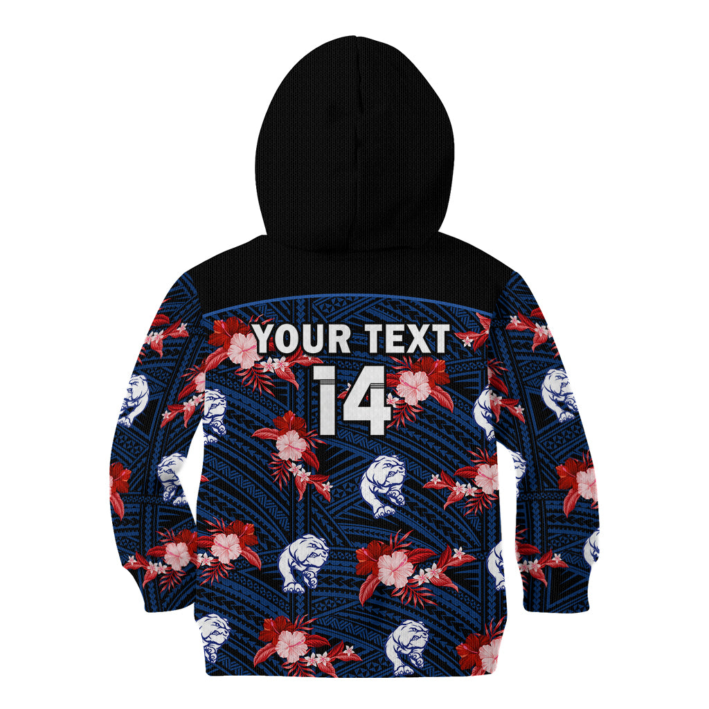 custom-text-and-number-western-bulldogs-football-kid-hoodie-polynesian-tribal-mix-tropical-hawaiian-style