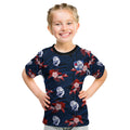 custom-text-and-number-western-bulldogs-football-kid-t-shirt-polynesian-tribal-mix-tropical-hawaiian-style