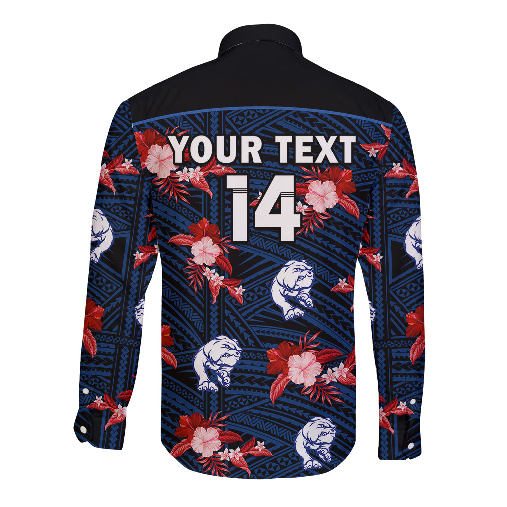 custom-text-and-number-western-bulldogs-football-long-sleeve-button-shirt-polynesian-tribal-mix-tropical-hawaiian-style