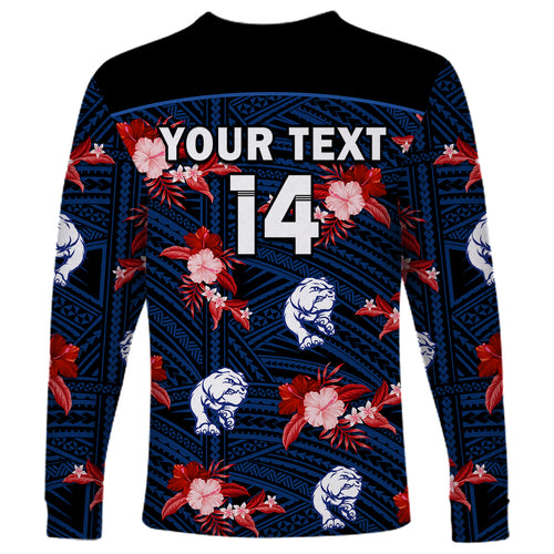 custom-text-and-number-western-bulldogs-football-long-sleeve-shirt-polynesian-tribal-mix-tropical-hawaiian-style