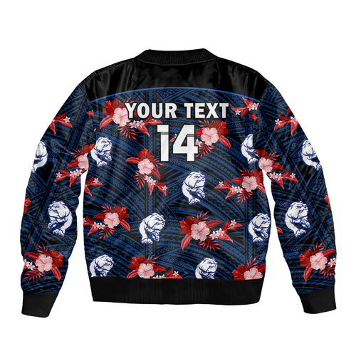 custom-text-and-number-western-bulldogs-football-sleeve-zip-bomber-jacket-polynesian-tribal-mix-tropical-hawaiian-style