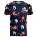 custom-text-and-number-western-bulldogs-football-t-shirt-polynesian-tribal-mix-tropical-hawaiian-style
