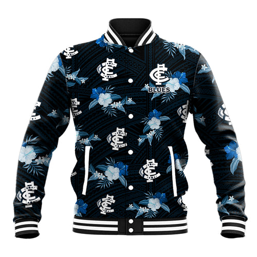 custom-text-and-number-carlton-football-baseball-jacket-blues-polynesian-tribal-mix-tropical-hawaiian-style